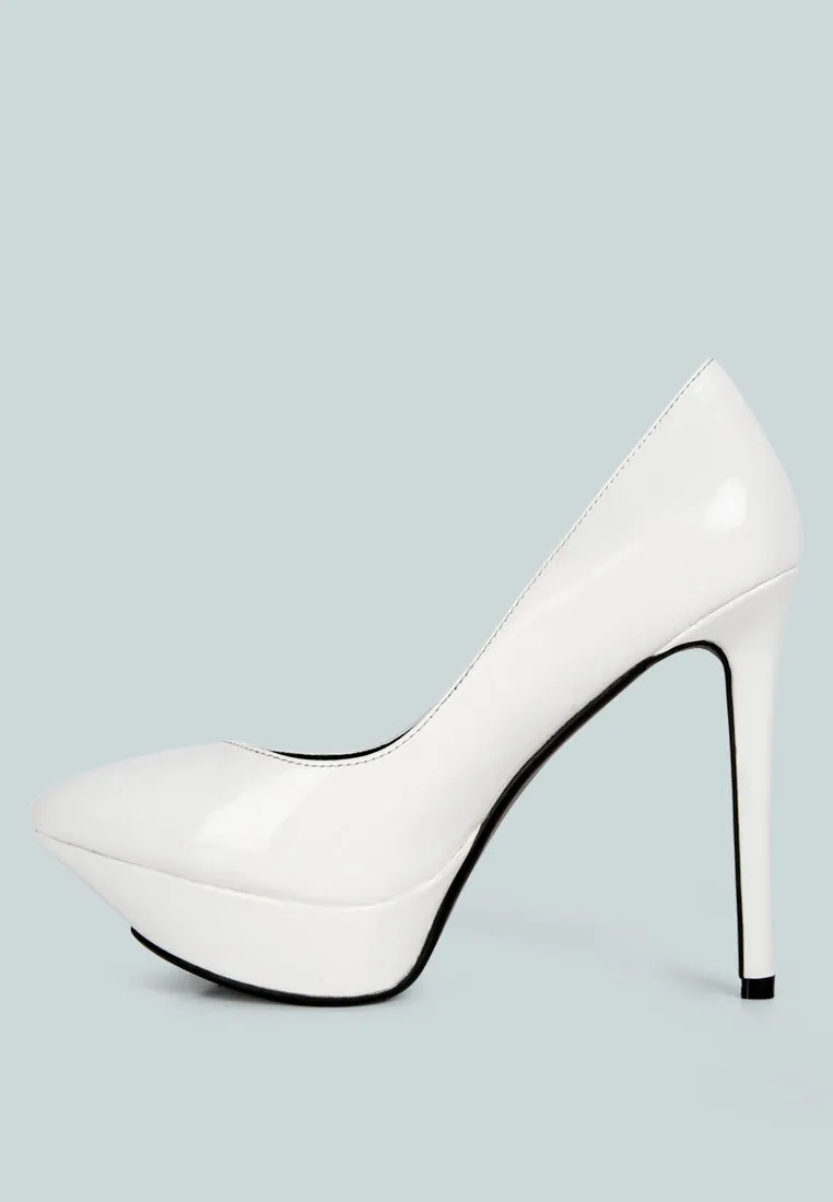 ROTHKO White Platform Stiletto Pumps