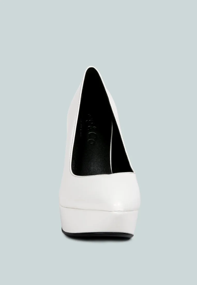 ROTHKO White Platform Stiletto Pumps