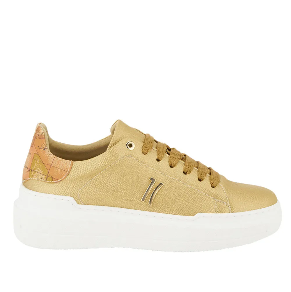 Scarpe Donna 1A Classe Alviero Martini Sneakers linea Precious City colore Oro Chiaro 0143