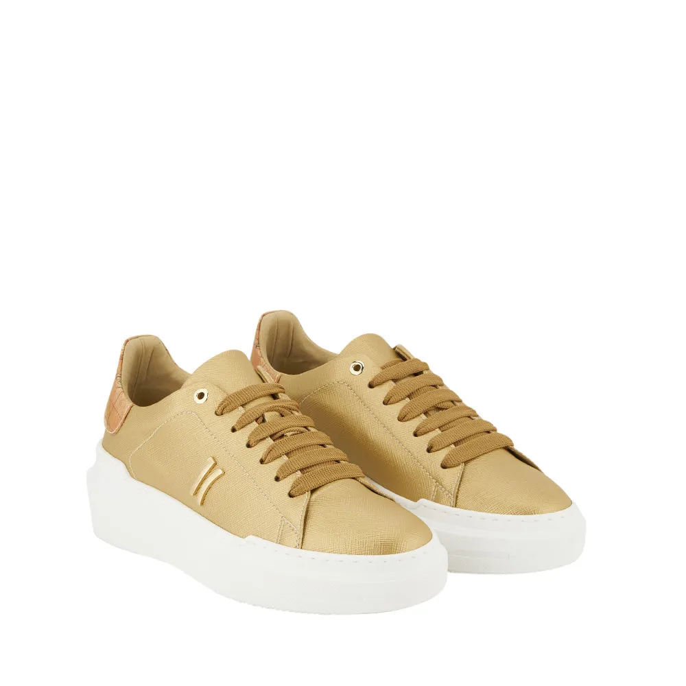 Scarpe Donna 1A Classe Alviero Martini Sneakers linea Precious City colore Oro Chiaro 0143