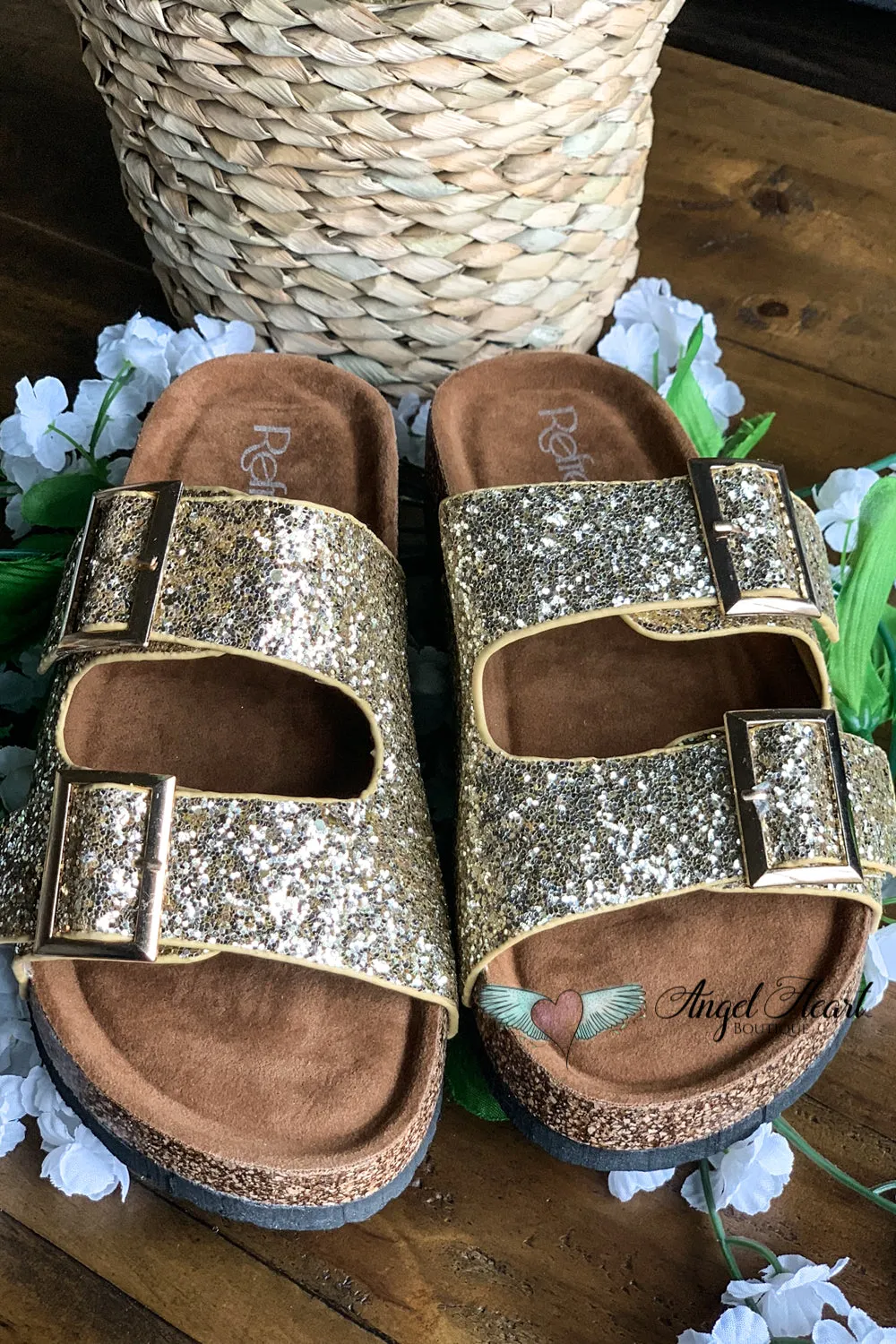 Shine Bright Buckle Sandals - Champagne Gold - SALE