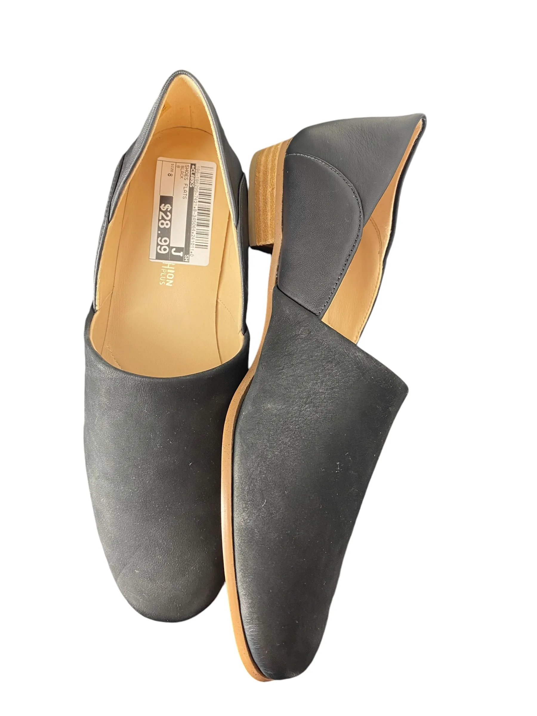 Shoes Flats By Clarks In Black, Size: 8