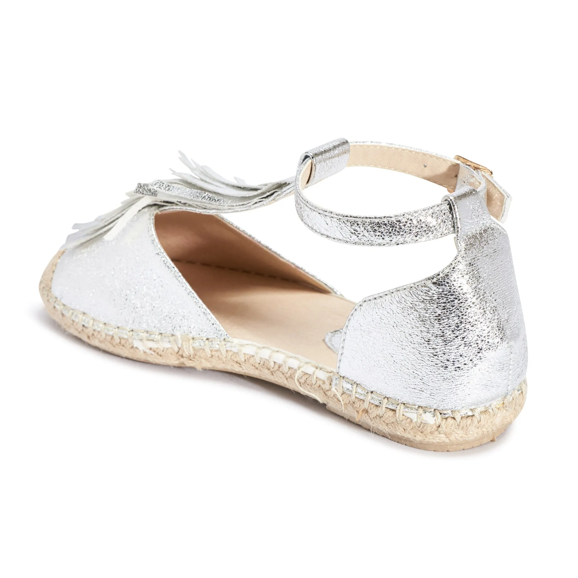 Silver Fringe Flat Sandal