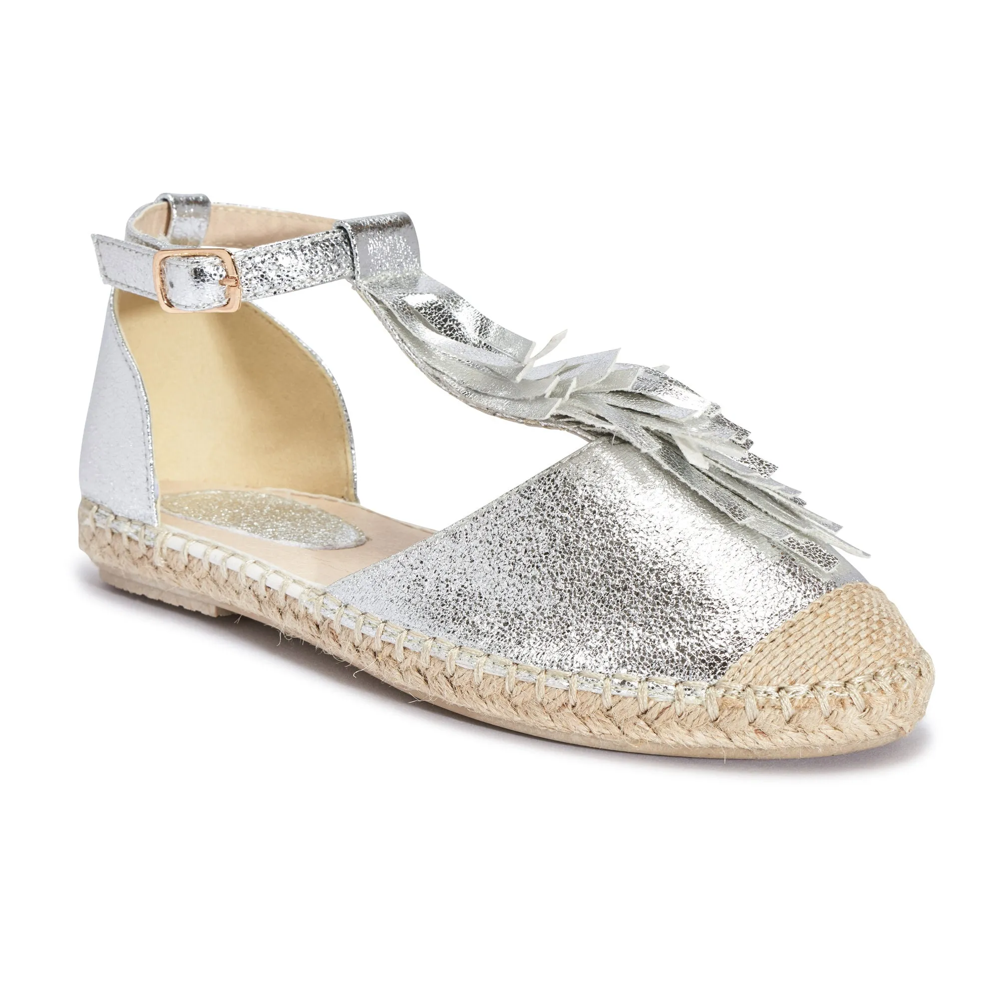 Silver Fringe Flat Sandal