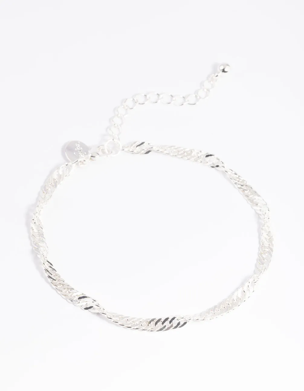 Silver Twisted Chain Anklet