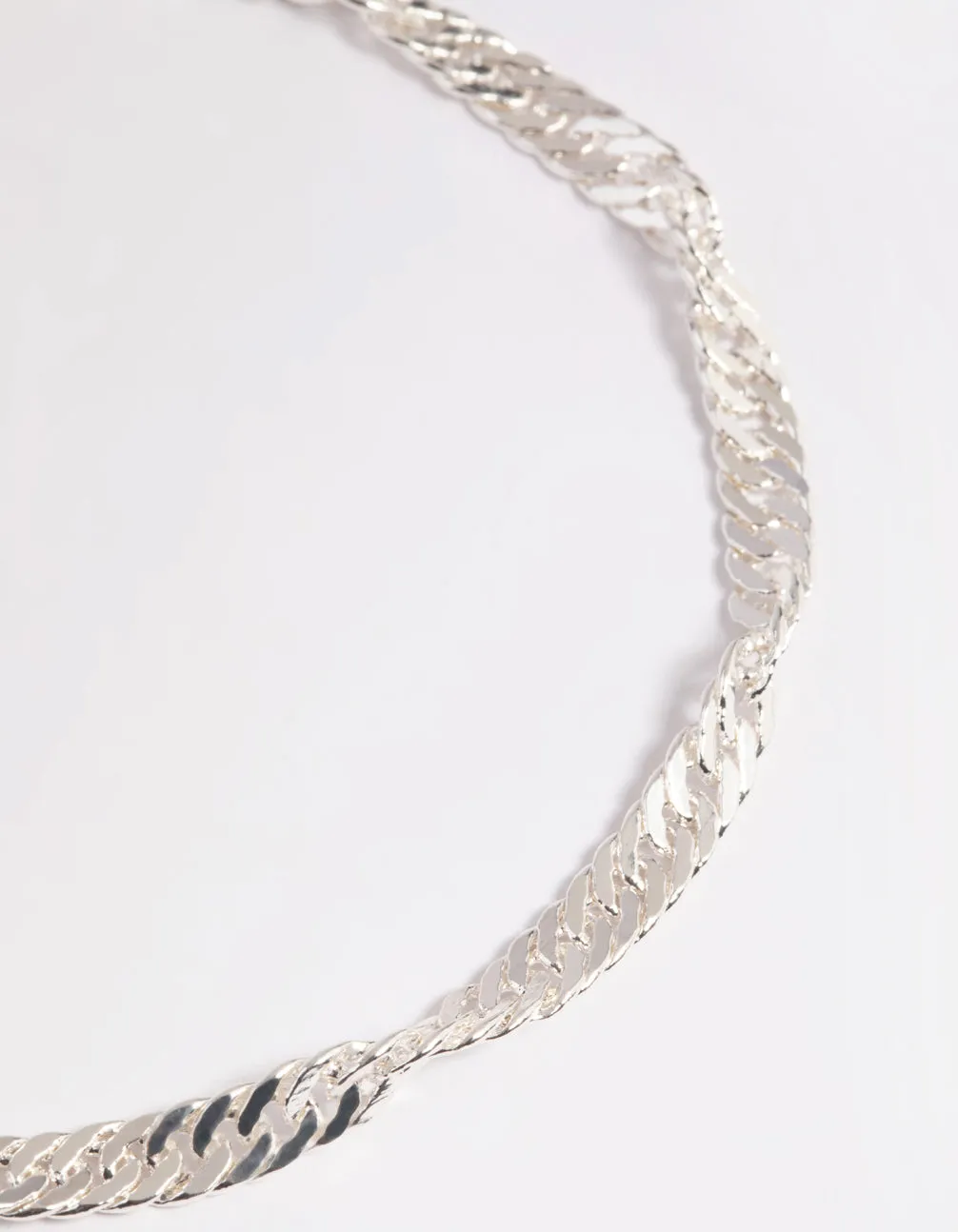 Silver Twisted Chain Anklet