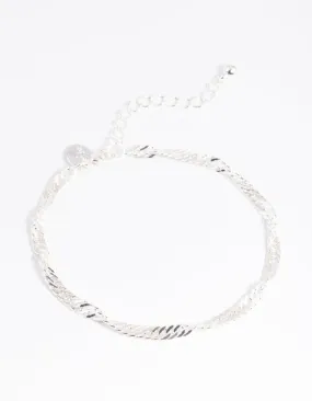 Silver Twisted Chain Anklet