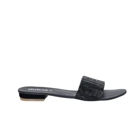 Sleek Black Flat Sandals | 507J-C