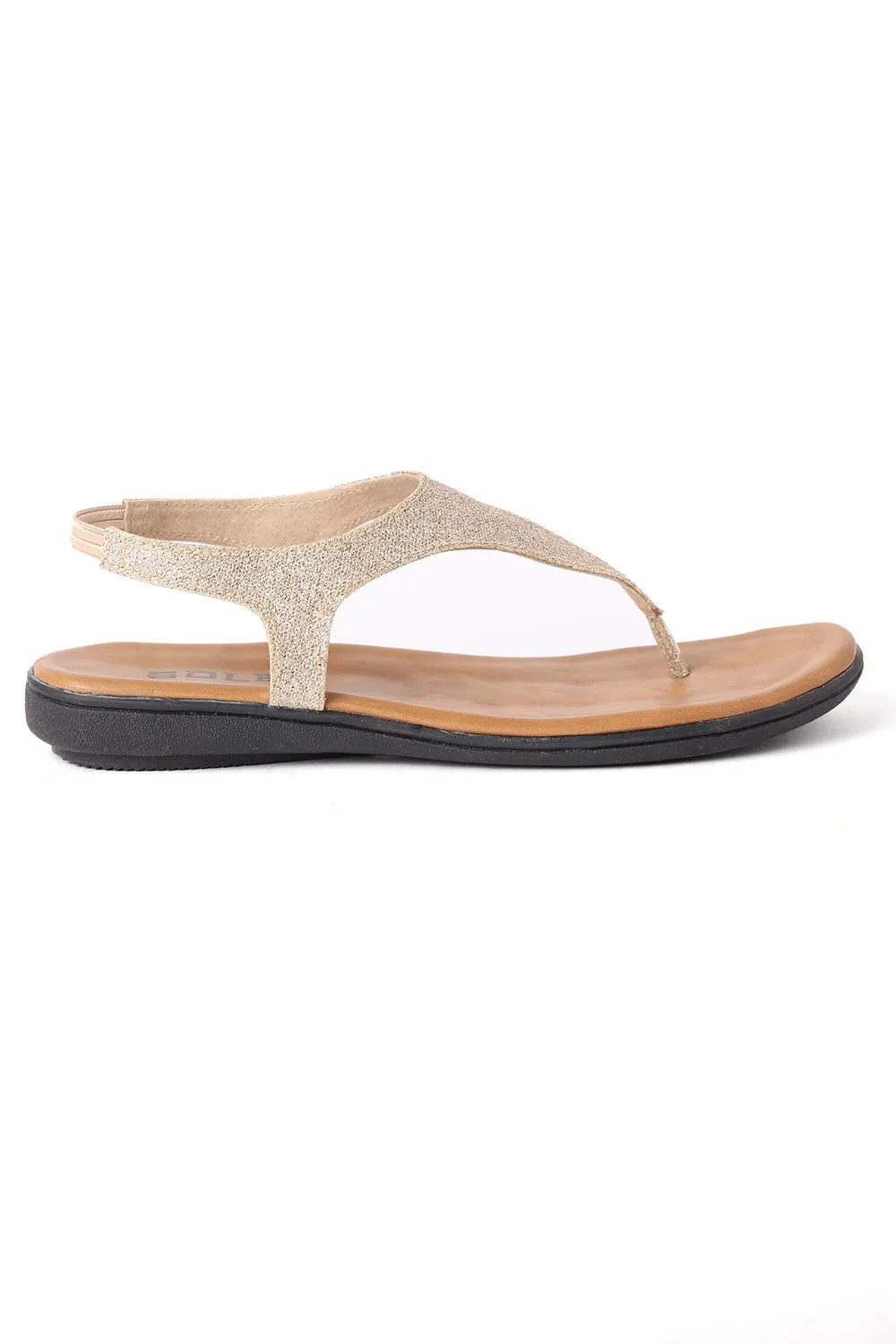 SOLES Gold Flat Sandals - Luxurious Comfort