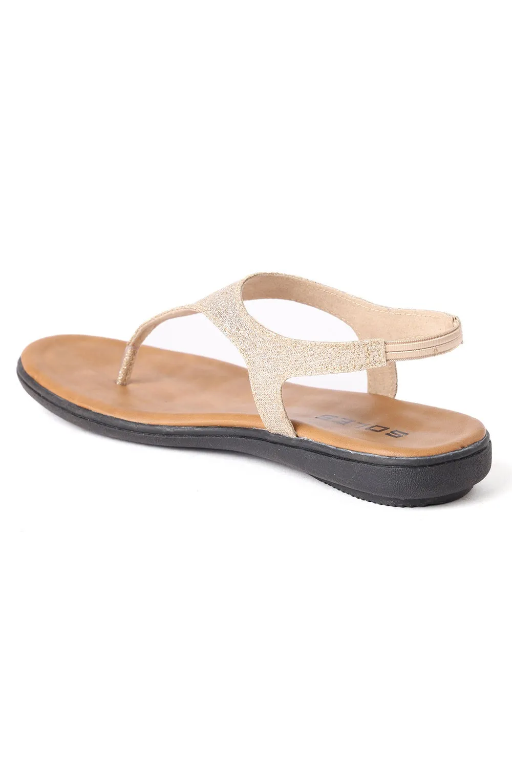 SOLES Gold Flat Sandals - Luxurious Comfort