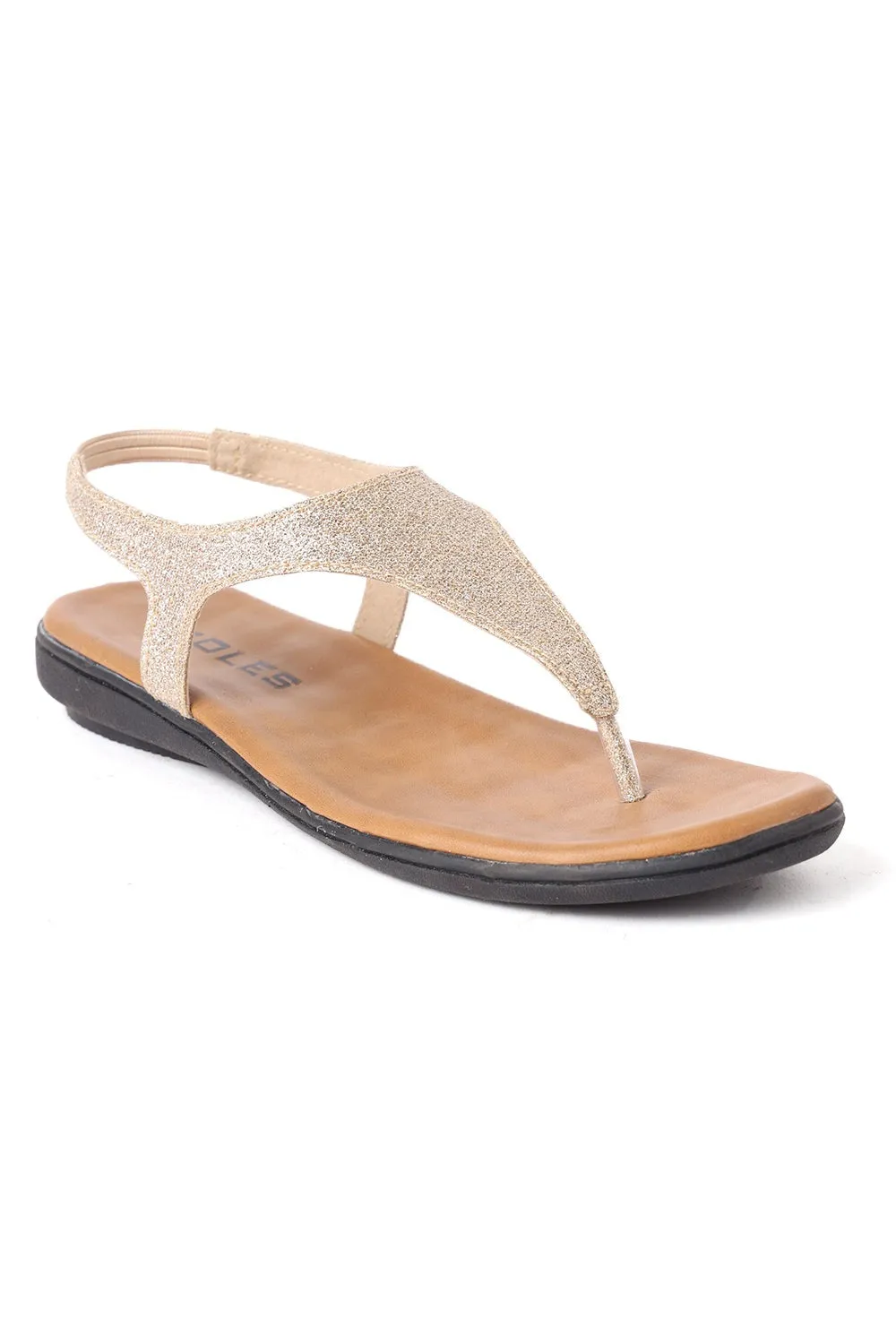 SOLES Gold Flat Sandals - Luxurious Comfort