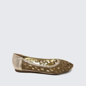 Stella Flat Diamante Cut Out Detail Shoe