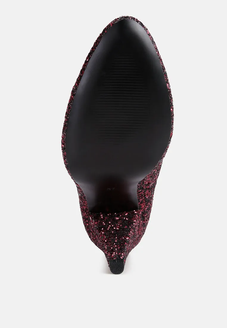 Sugar Plum Glitter Conical Heel Pumps