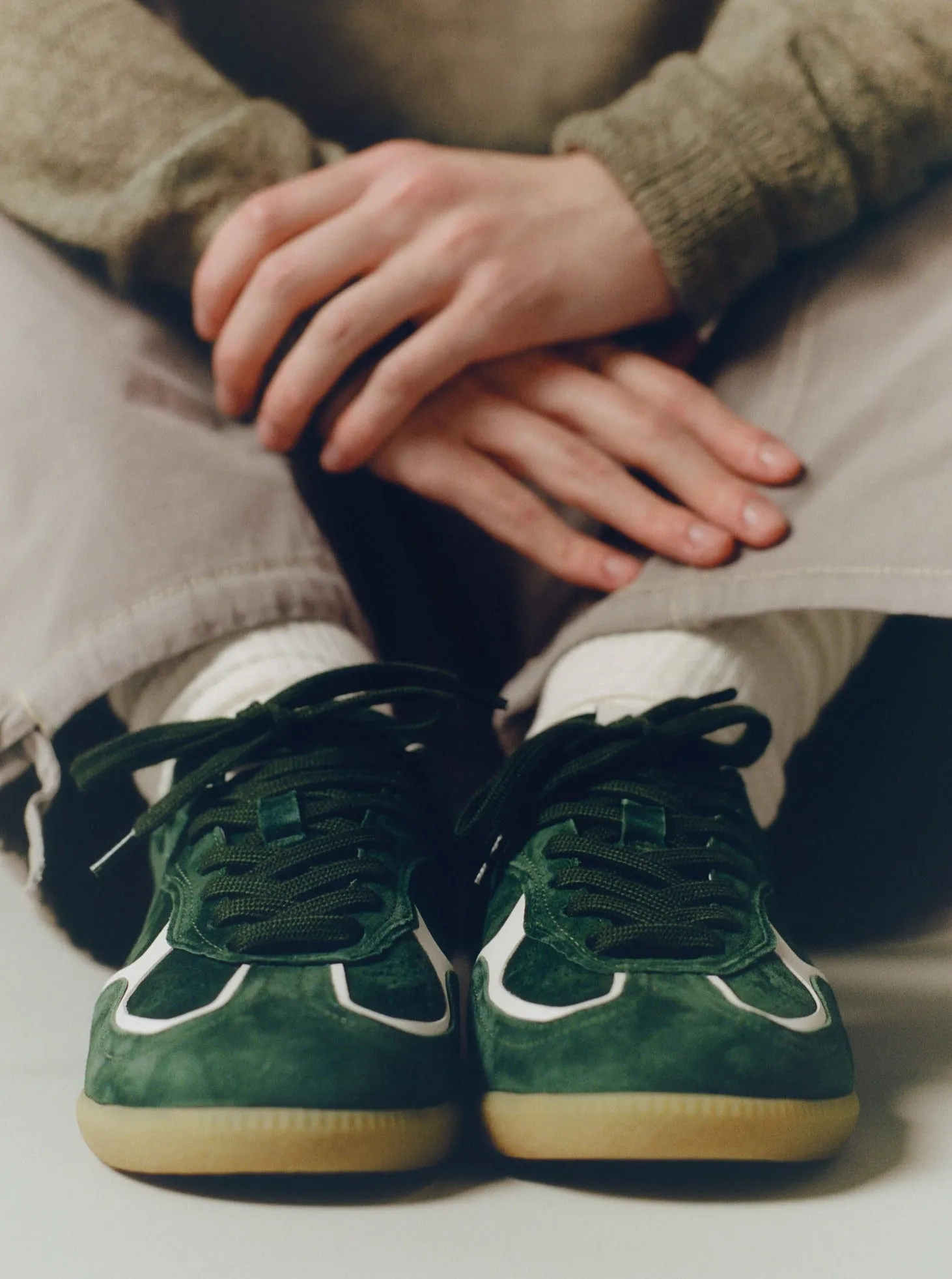 Tb.490 Rife Forest Green Leather Sneakers