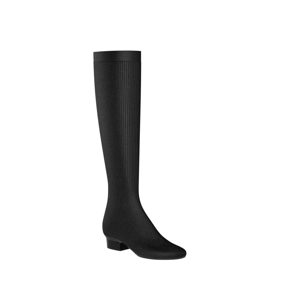 The Joanna Knee High Boot - Coal Knit 3 Stiletto