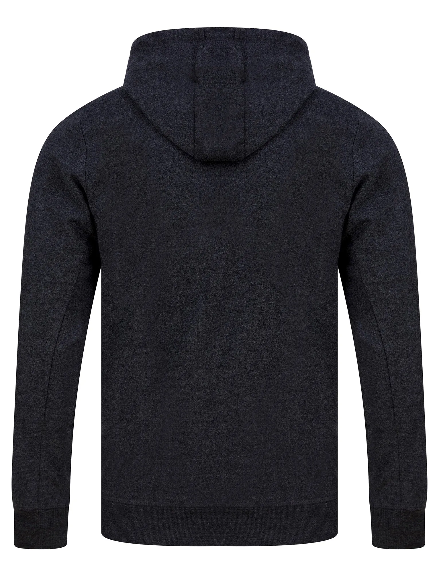 Triv Motif Brushback Fleece Pullover Hoodie in Black Marl - Tokyo Laundry