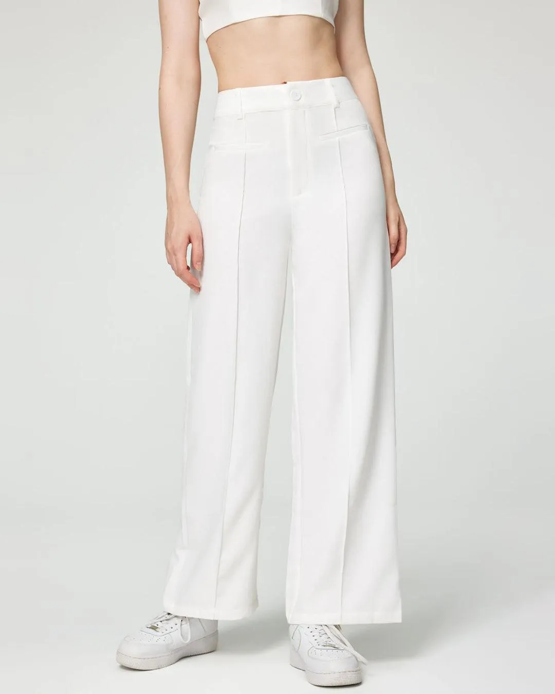 Two Piece Set: Aesthetics White Top With Trouser