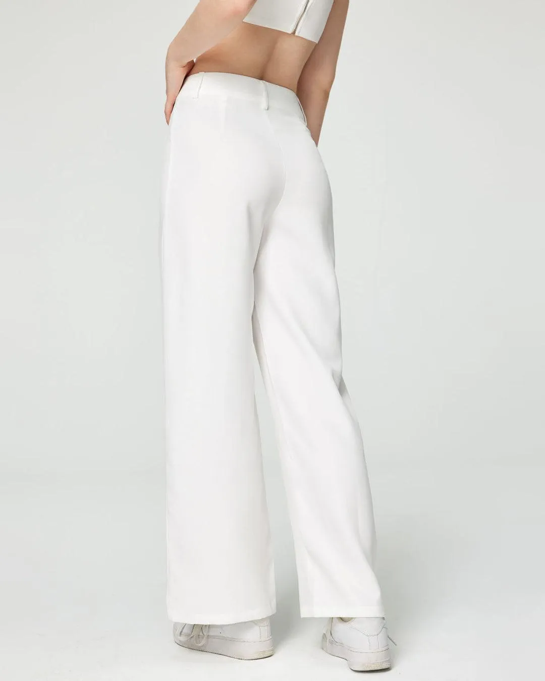 Two Piece Set: Aesthetics White Top With Trouser