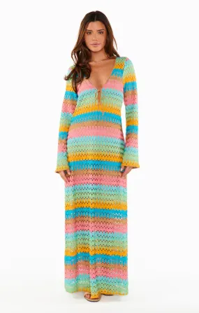 Vacay Coverup ~ Multi Stripe Crochet