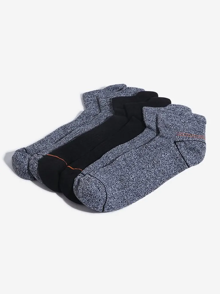 WES Lounge Charcoal Cotton Blend Socks - Pack of 3