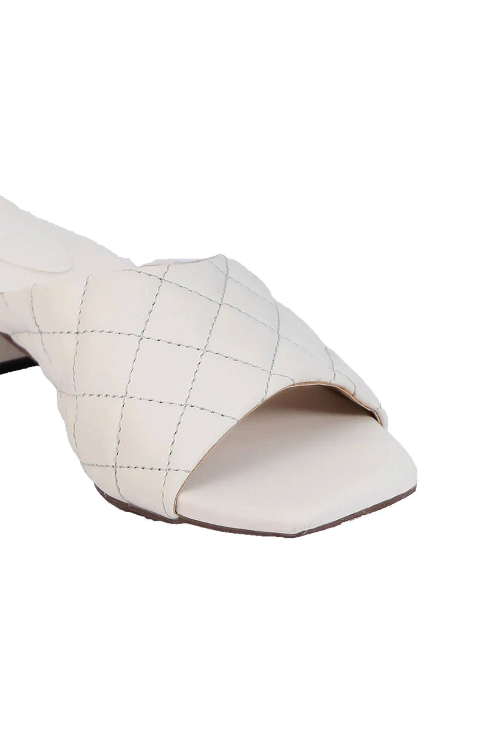 White Cushioned Cruelty Free Leather Heels