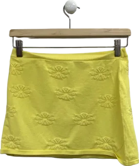 White Fox Yellow Embroidered Skirt UK S