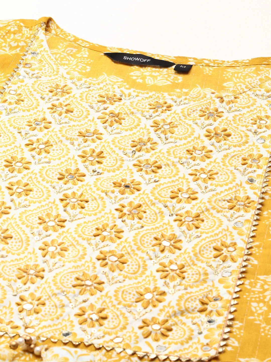 Women Graphic Yellow Straight Kurta Set with Dupatta