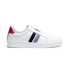 Women's Bishop White Black Red Leather Sneakers 91742-081