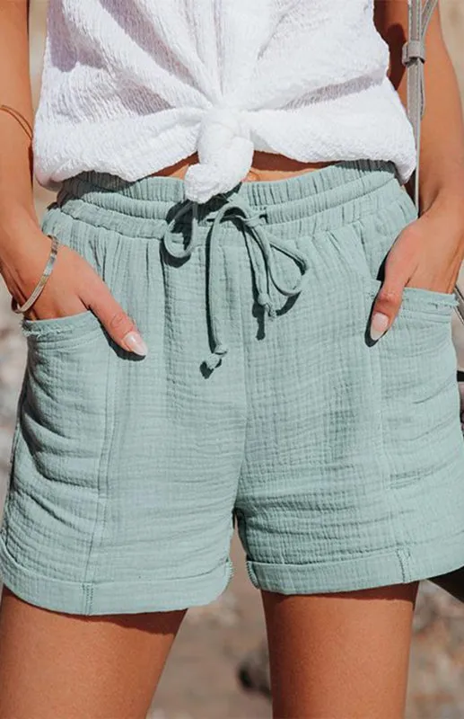 Women's High Waisted Strappy Wide Leg Shorts