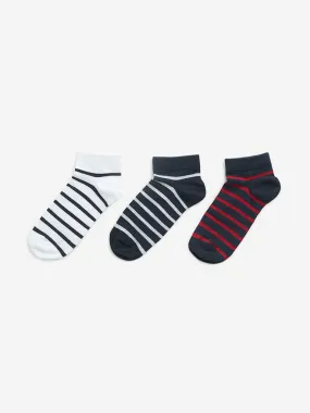 Y&F Kids Multicolour Stripe Printed Socks - Pack of 3