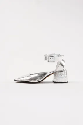 YASU - Silver Wrinkled Polished Leather Pumps