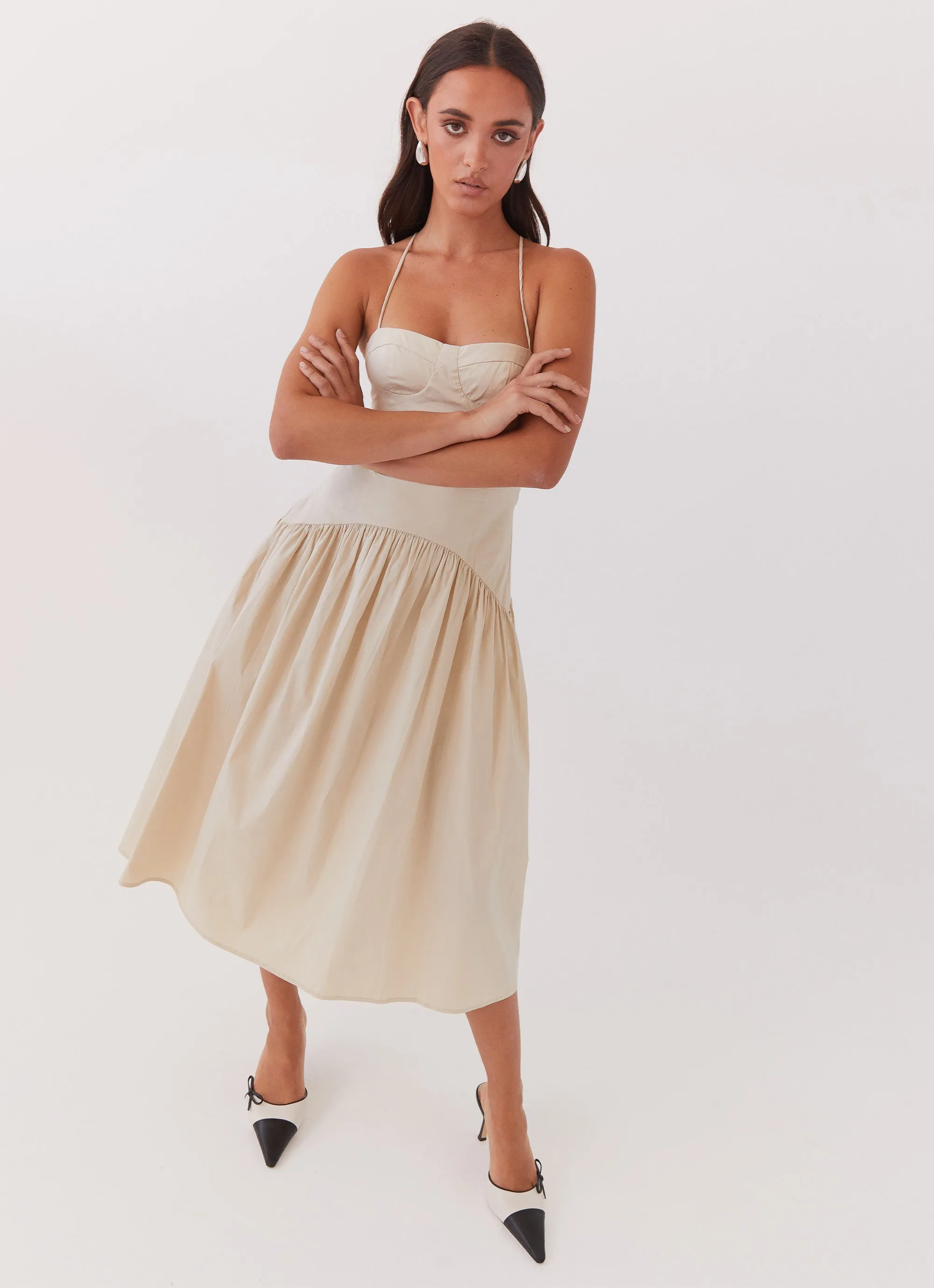 Yvette Corset Midi Dress - Desert Sage