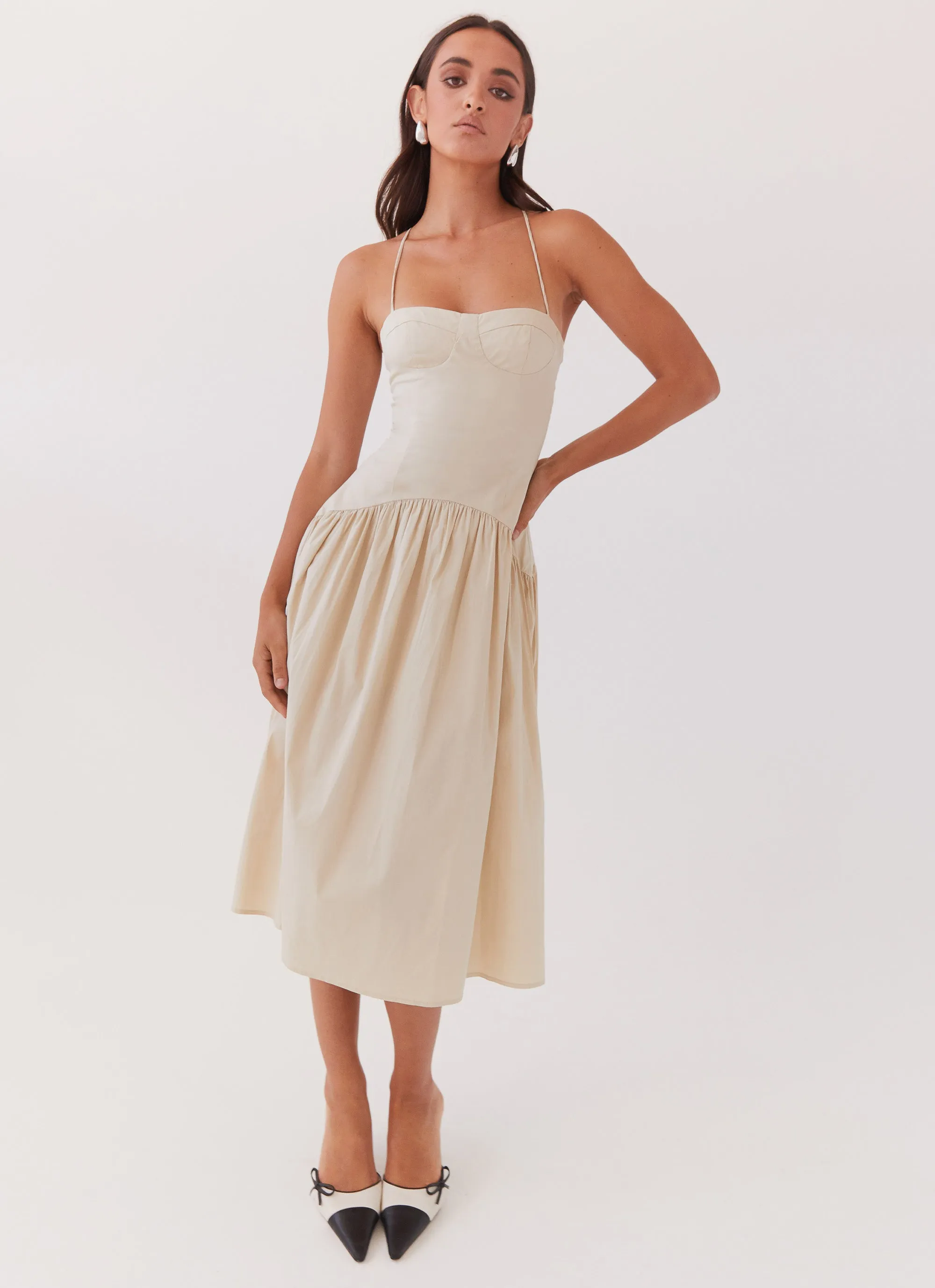 Yvette Corset Midi Dress - Desert Sage