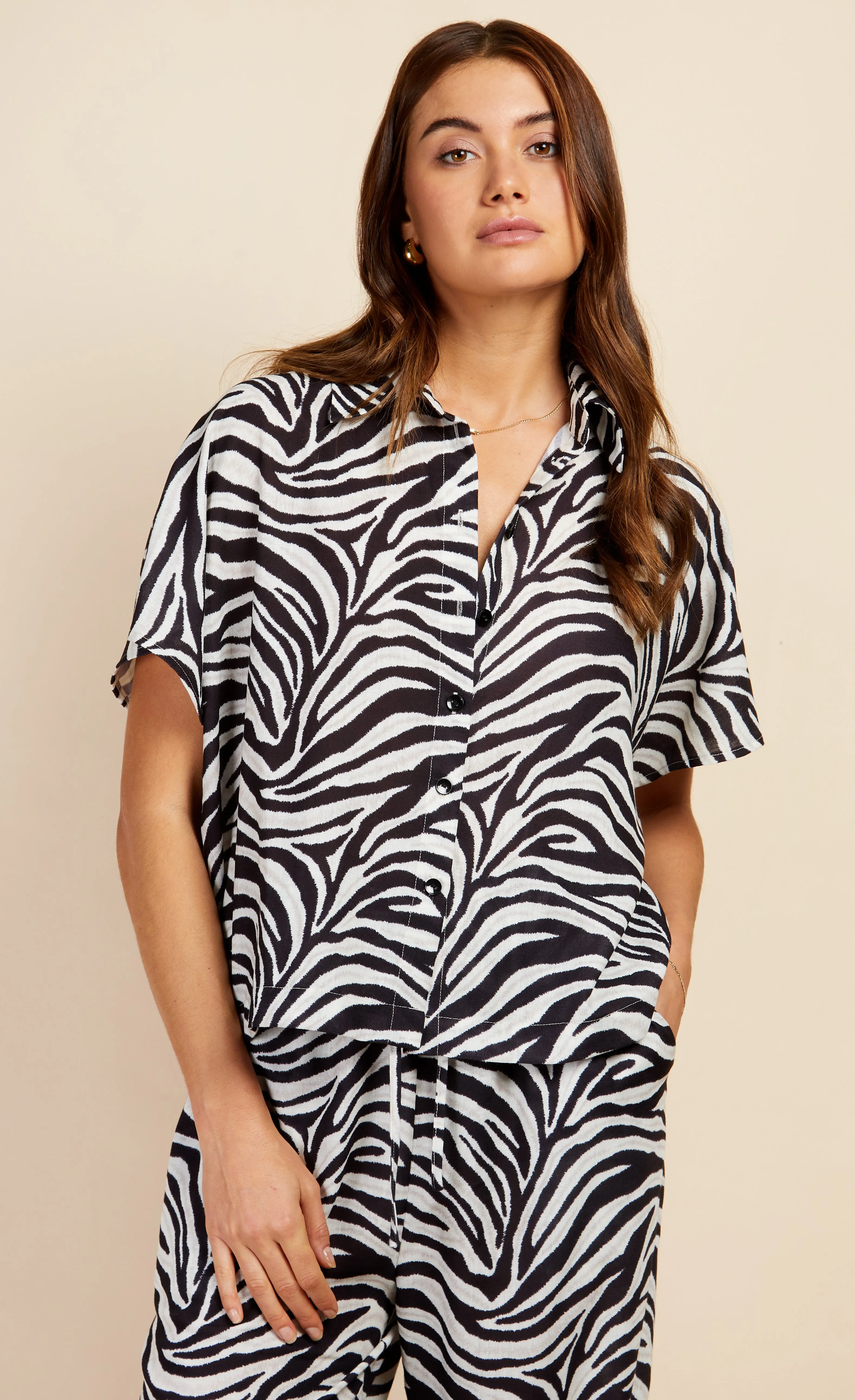 Zebra Print Shirt by Vogue Williams