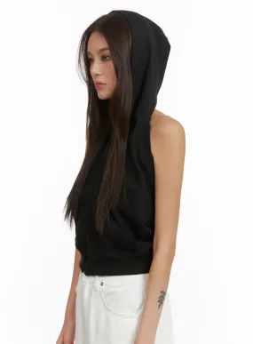 Zip-Up Hoodie Sleeveless Top CY424